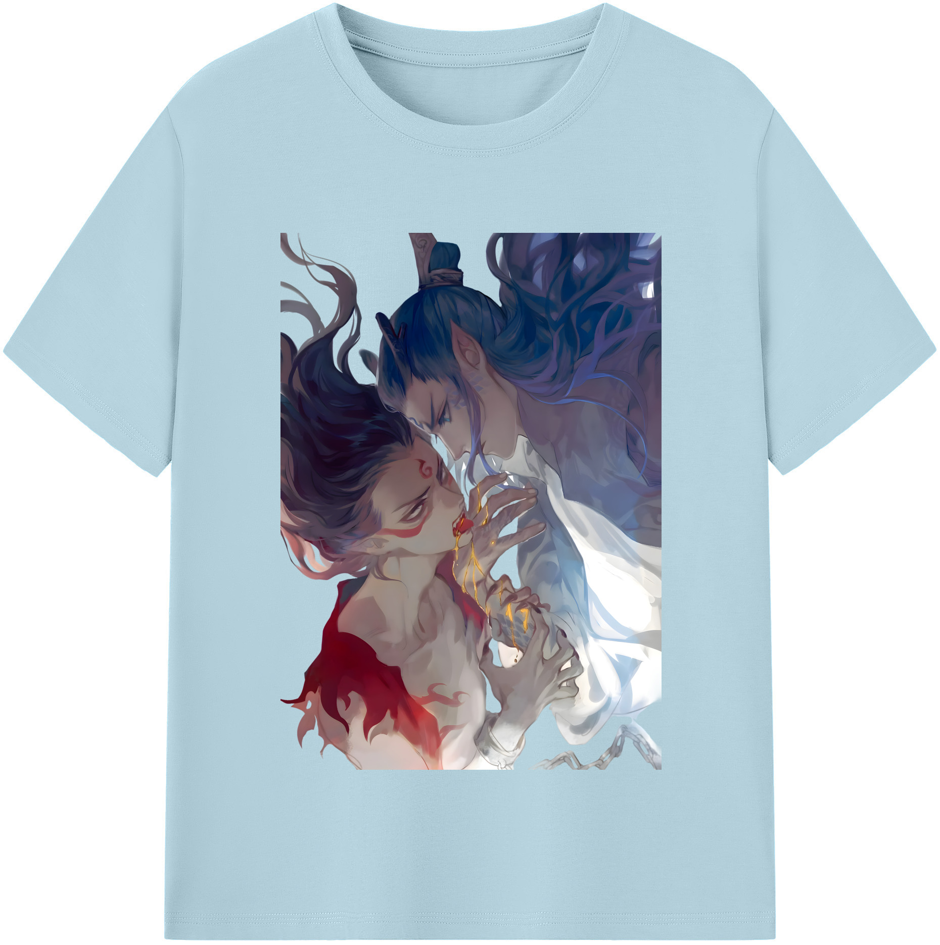 （画像用） Ne Zha 2 ナタ 魔童の大暴れ 綿100％半袖Tシャツ（フロントプリント）